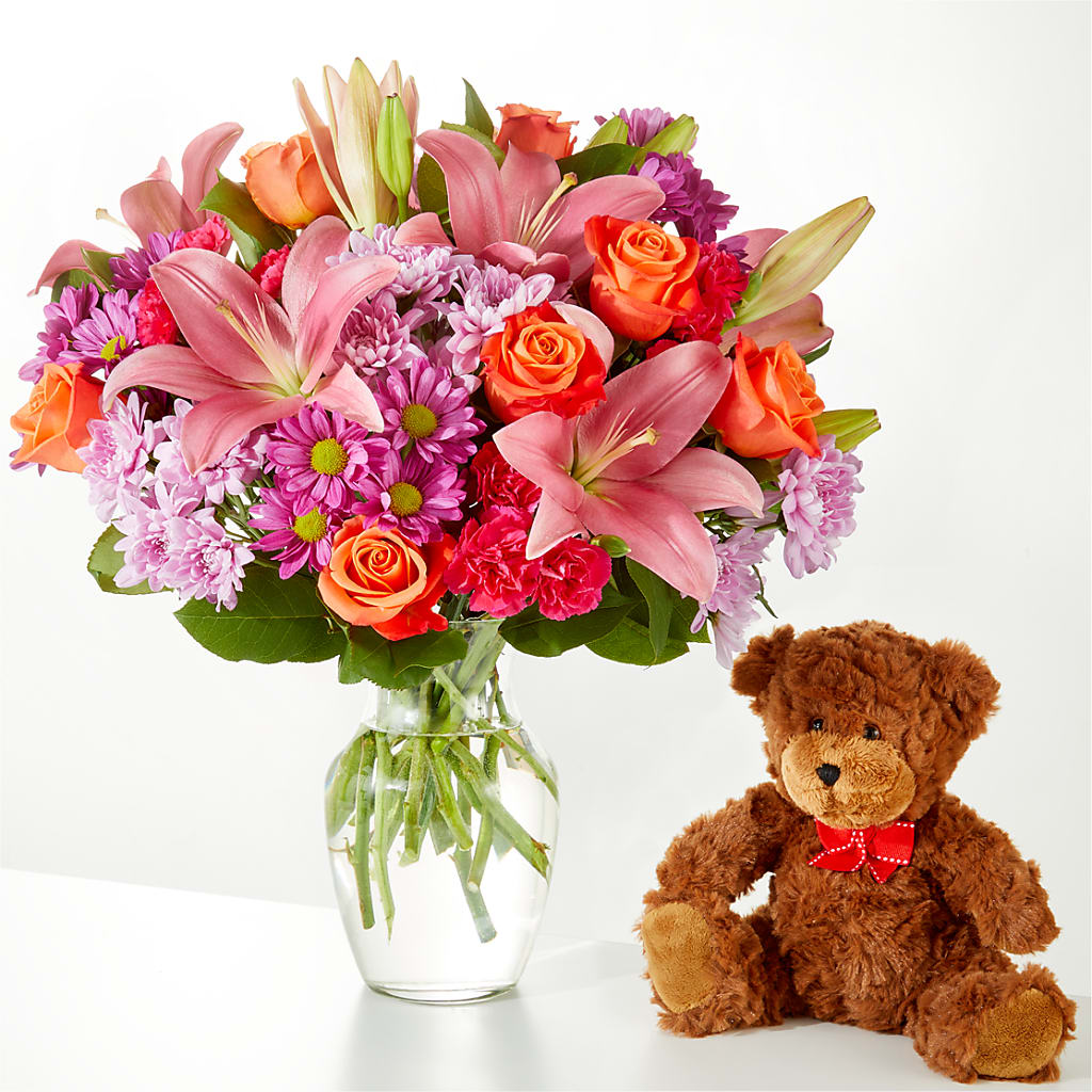 One and Only Bouquet and Bear Bundle – Joy Flowers, Hicksville NY
