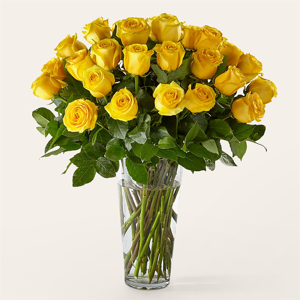 Long Stem Yellow Rose Bouquet – Joy Flowers, Hicksville NY