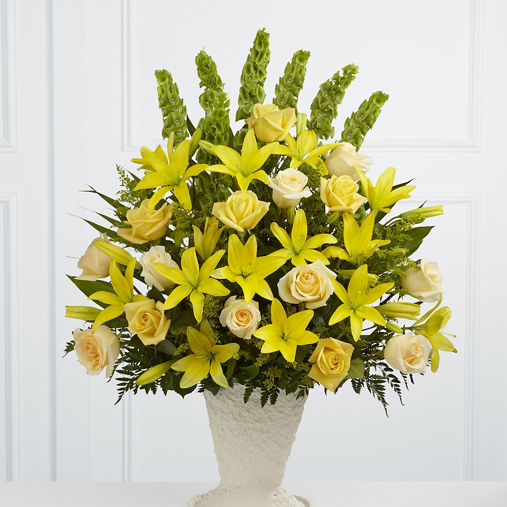 Golden Memories Arrangement – Joy Flowers, Hicksville NY