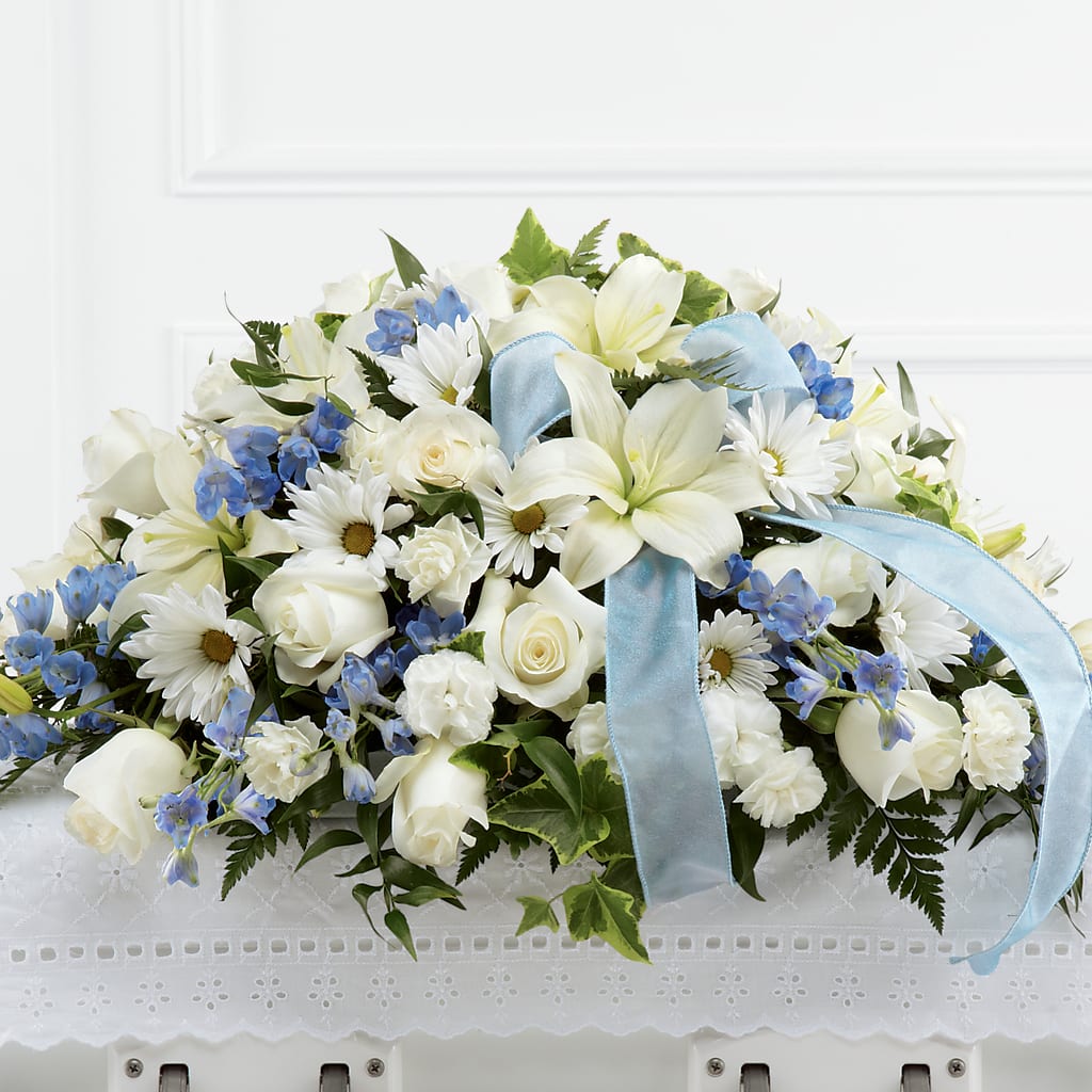Tender Treasure Casket Spray – Joy Flowers, Hicksville NY