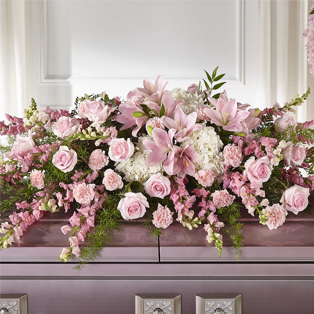 Life & Remembrance Casket Spray – Joy Flowers, Hicksville NY