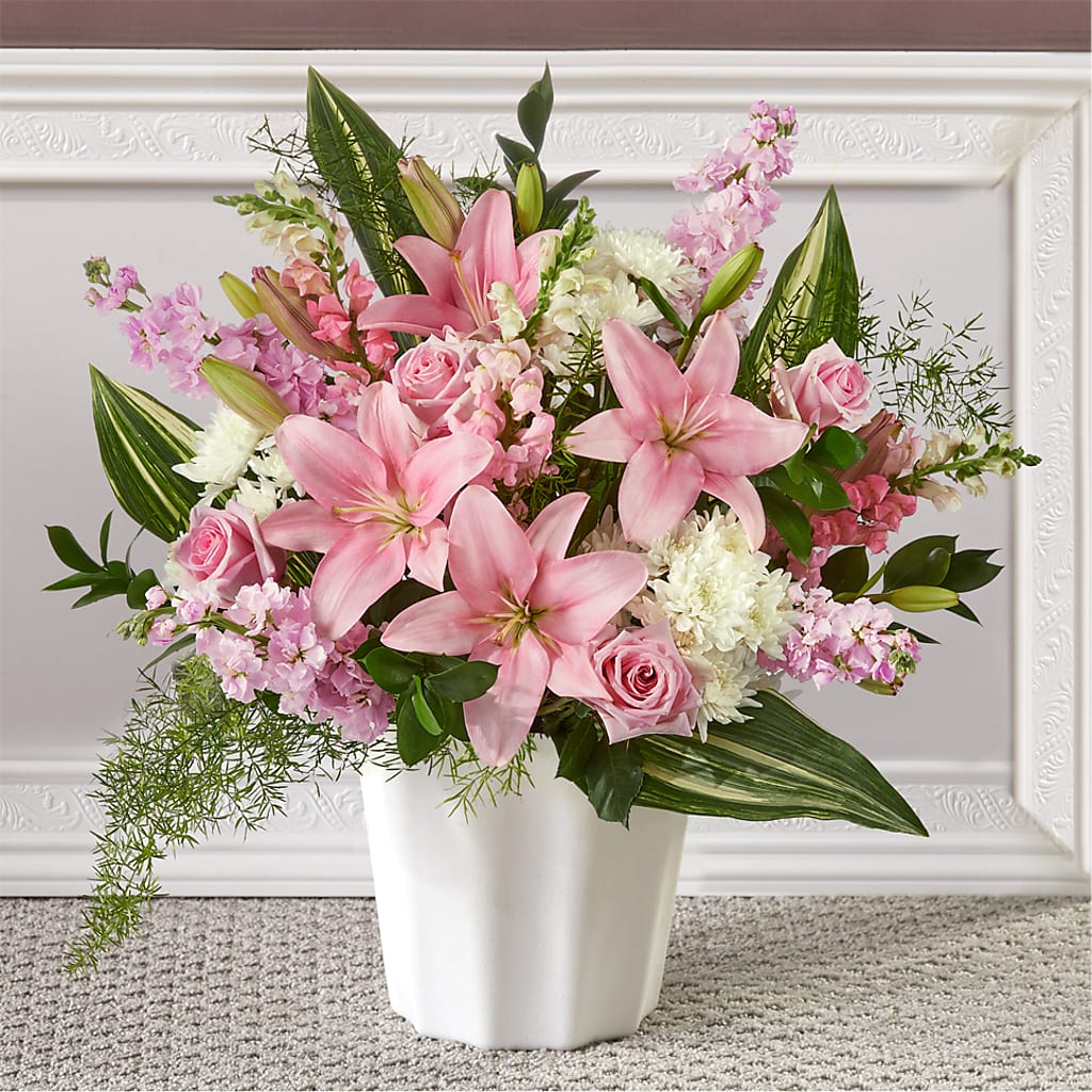 Simply Serene Floor Basket – Joy Flowers, Hicksville NY