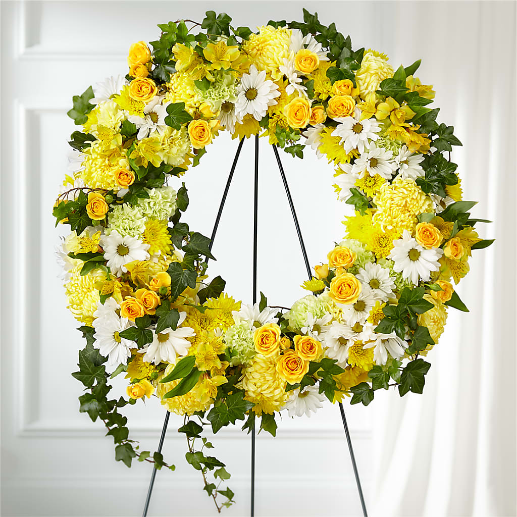 Golden Remembrance Wreath – Joy Flowers, Hicksville NY