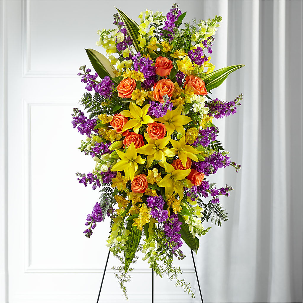 Thoughtful Prayers Standing Spray – Joy Flowers, Hicksville NY