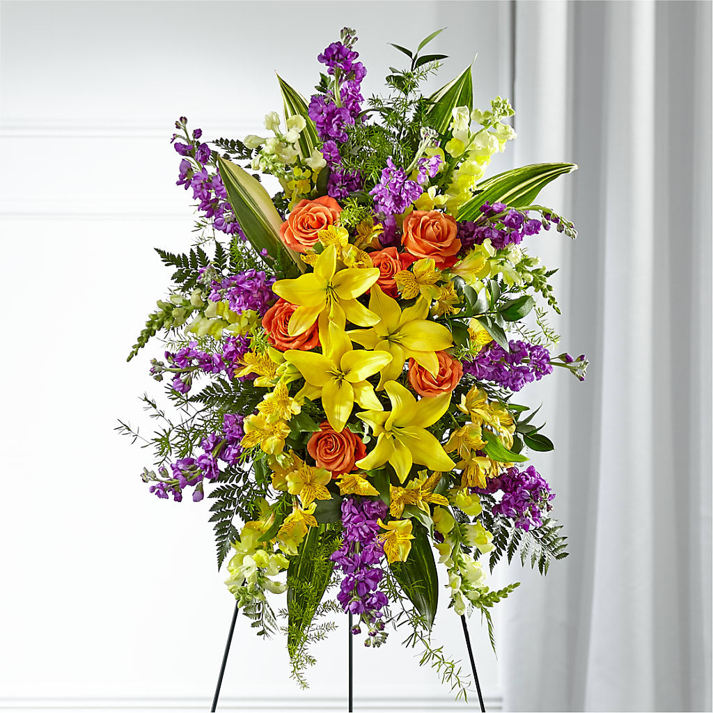 Thoughtful Prayers Standing Spray – Joy Flowers, Hicksville NY
