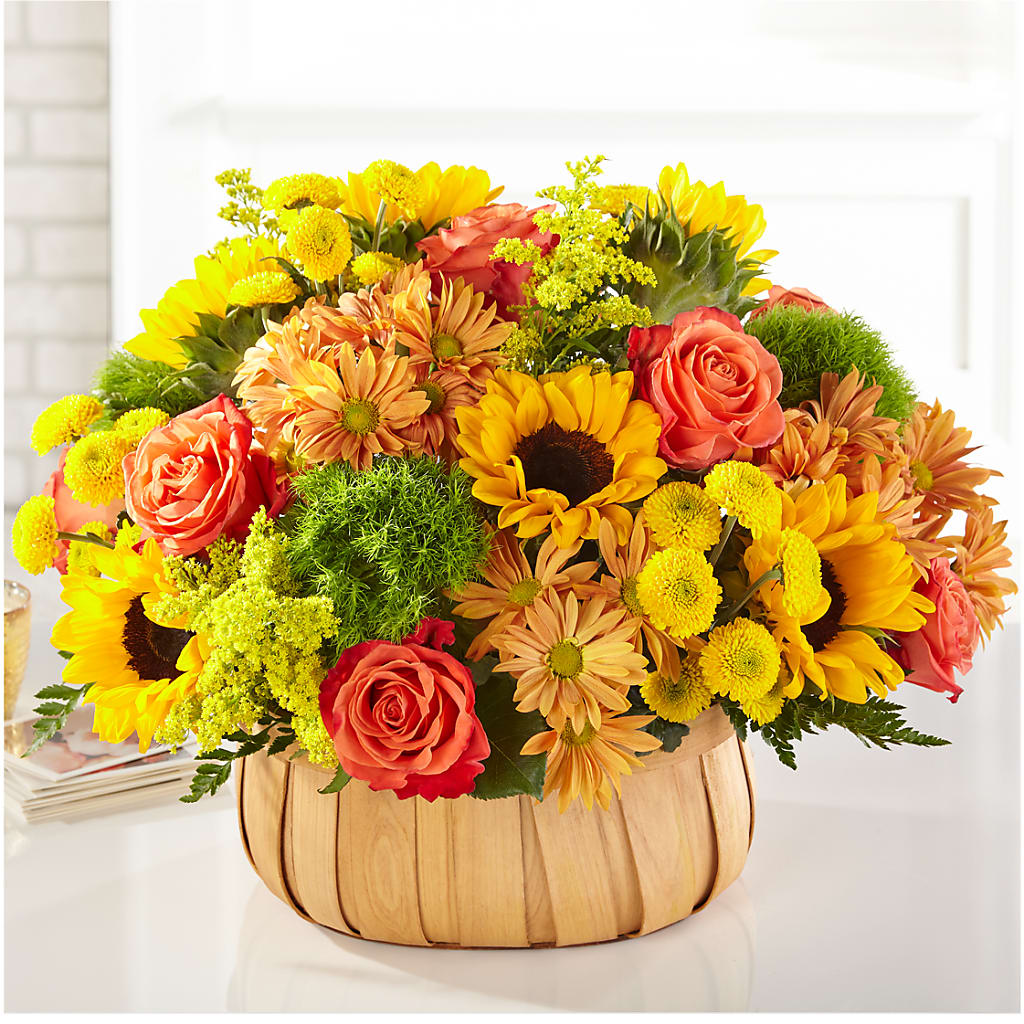 Harvest Sunflower Basket – Joy Flowers, Hicksville NY