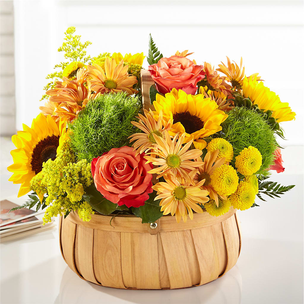 Harvest Sunflower Basket – Joy Flowers, Hicksville NY