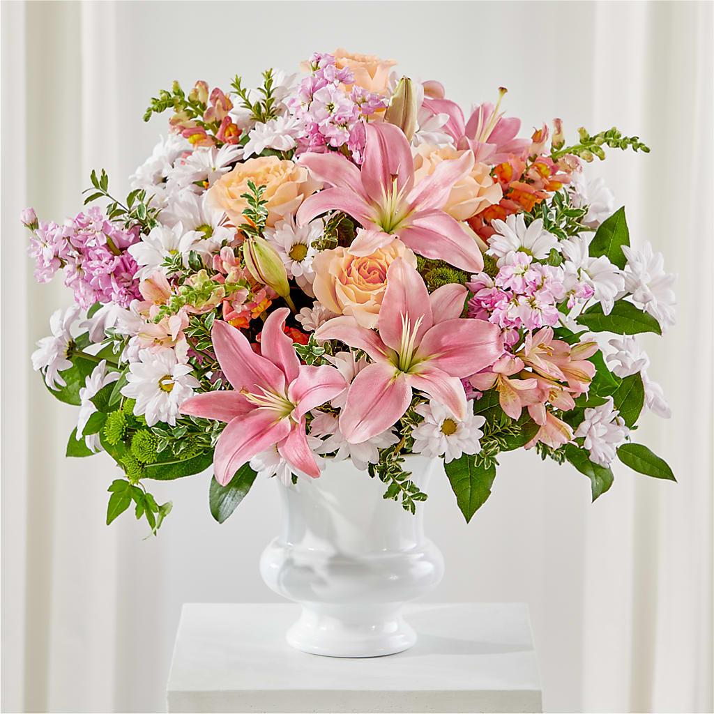 Heartfelt Gesture Urn Arrangement – Joy Flowers, Hicksville NY