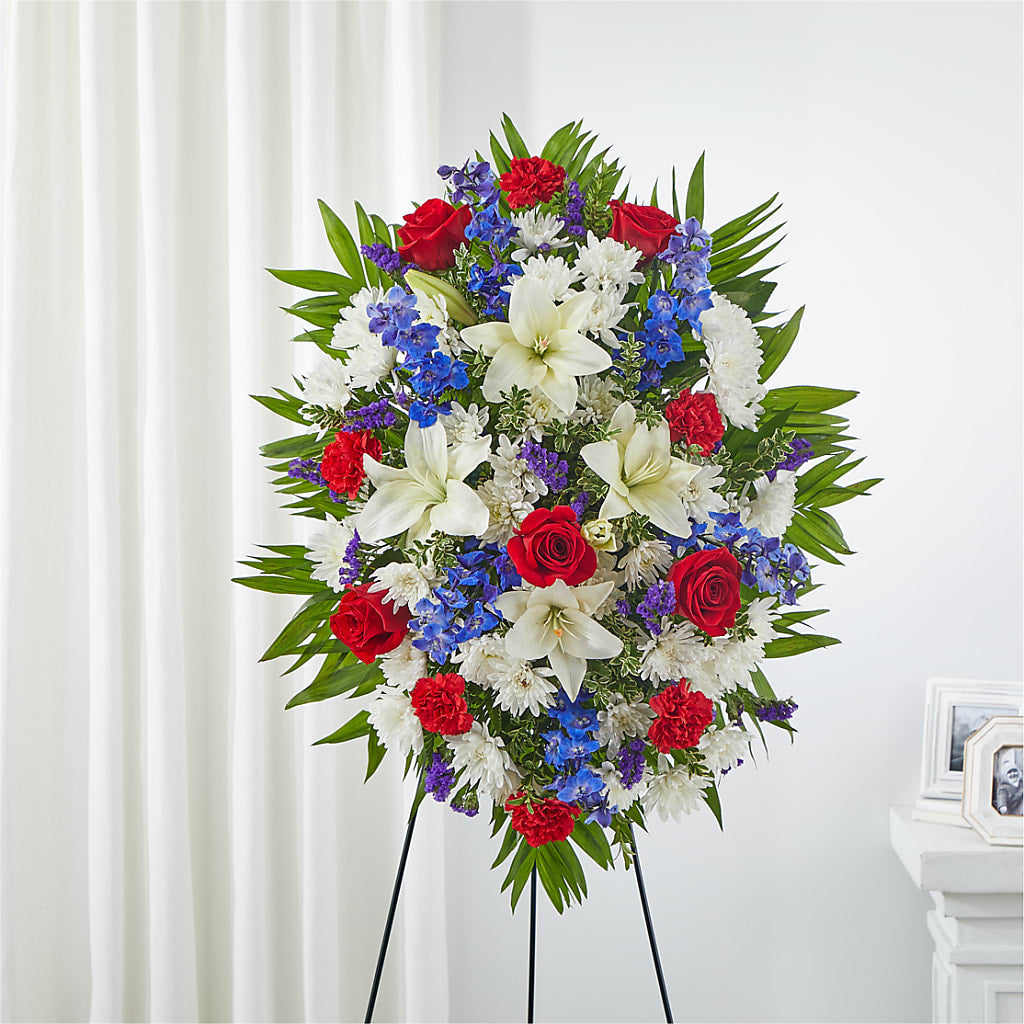 Cherished Service Standing Spray – Joy Flowers, Hicksville NY