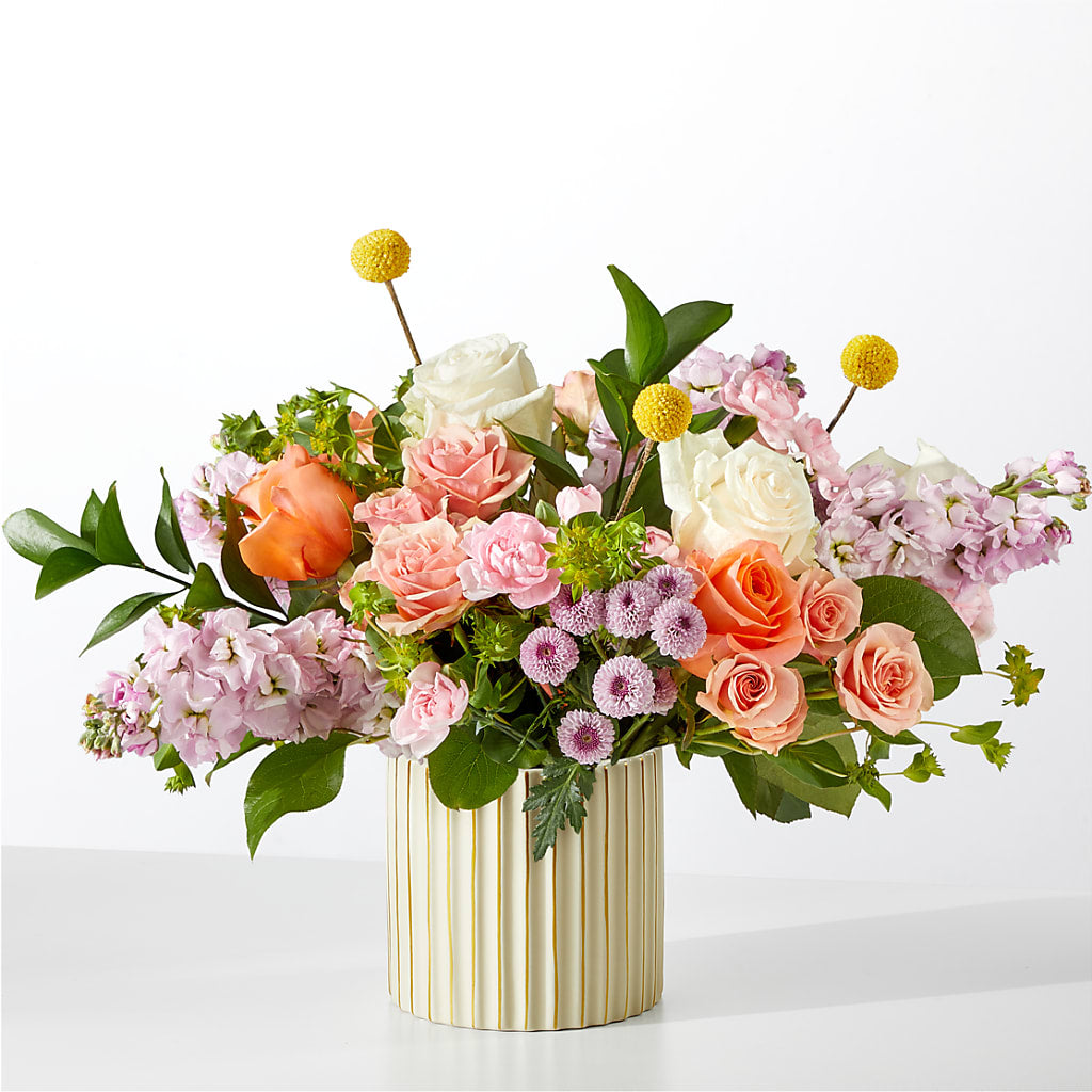 French Market Bouquet with Ivory Vase – Joy Flowers, Hicksville NY