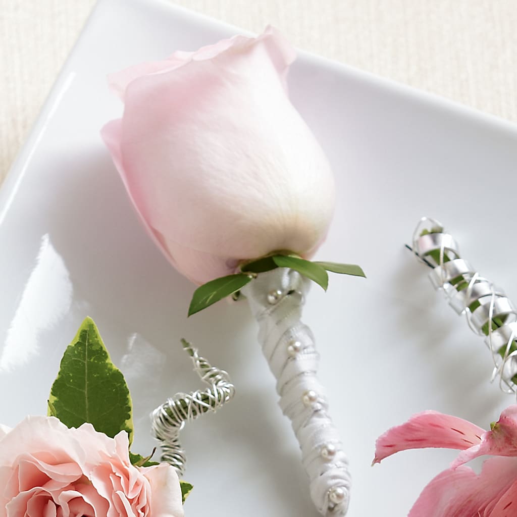 Pink Rose Boutonniere – Joy Flowers, Hicksville NY