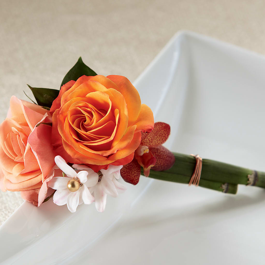 Sunset Dream Boutonniere – Joy Flowers, Hicksville NY