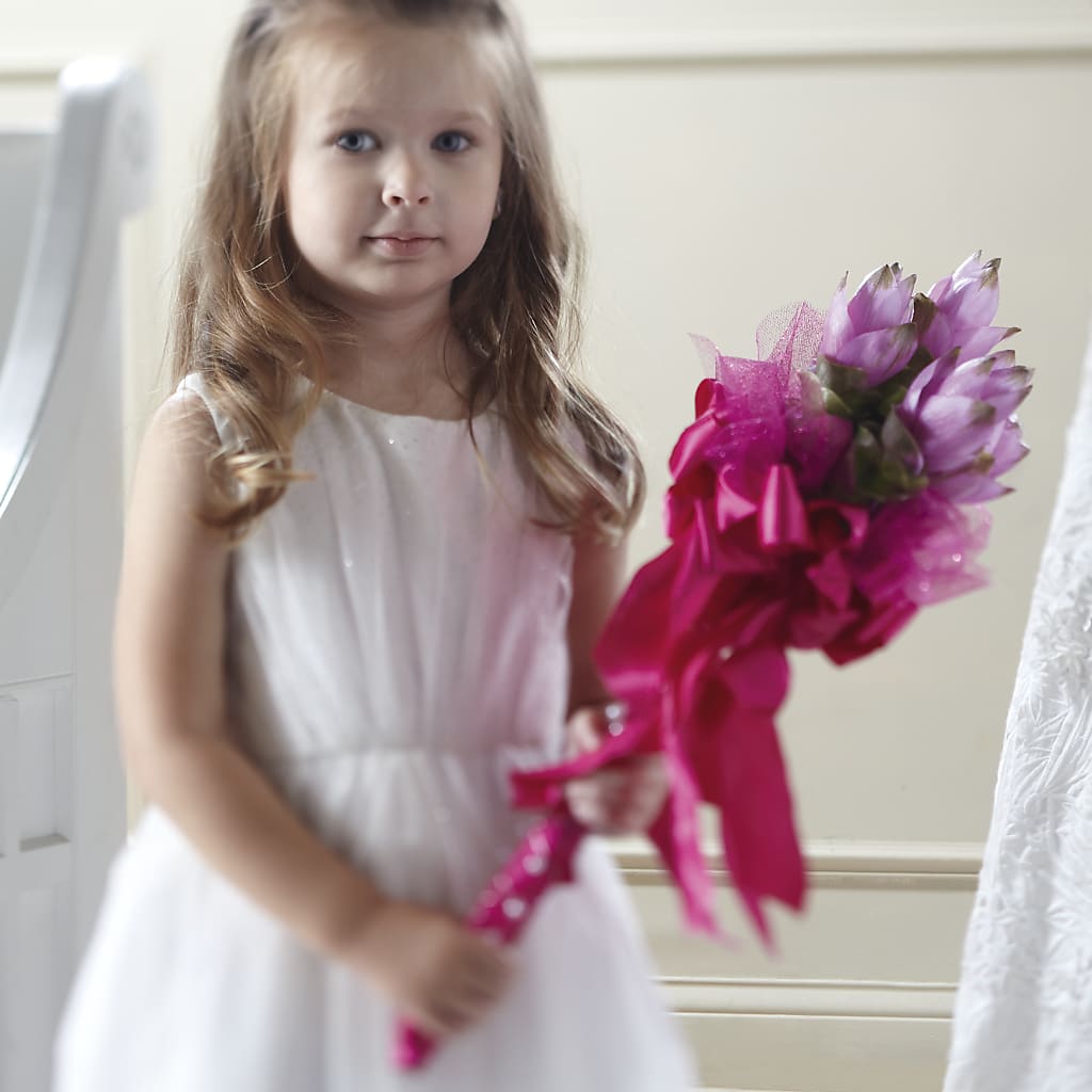 Sparkle Pink Flower Girl Bouquet – Joy Flowers, Hicksville NY