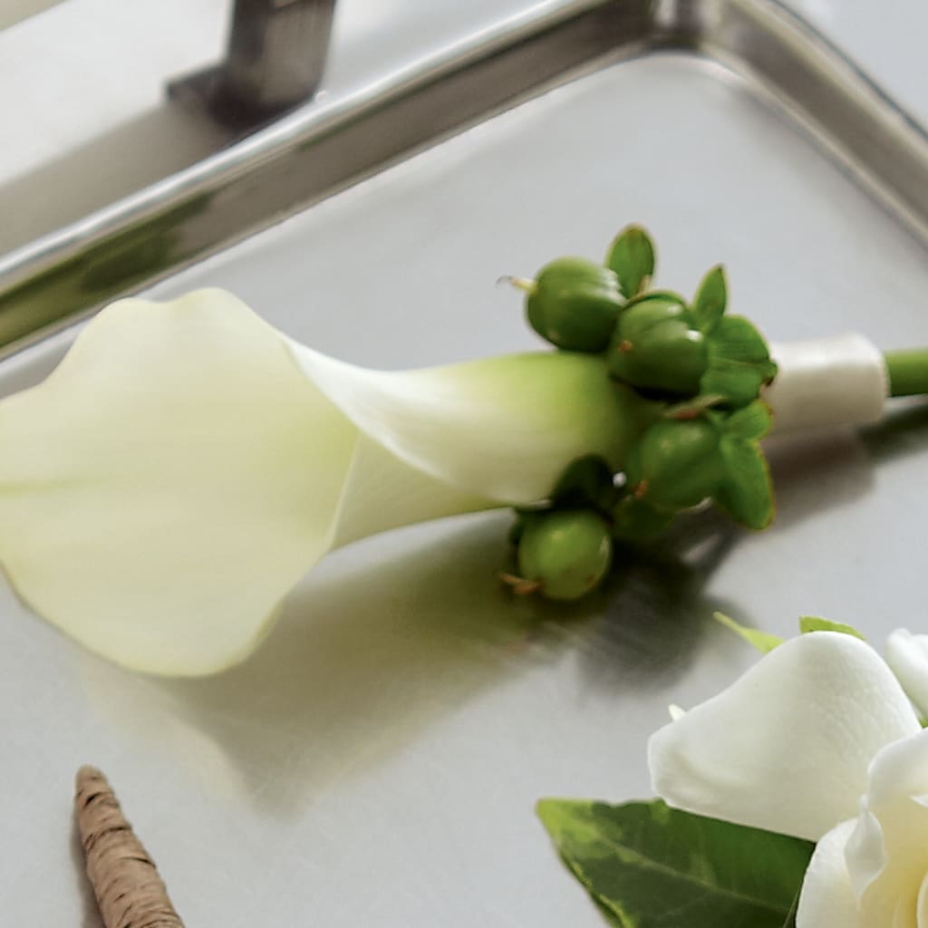White Calla Boutonniere – Joy Flowers, Hicksville NY