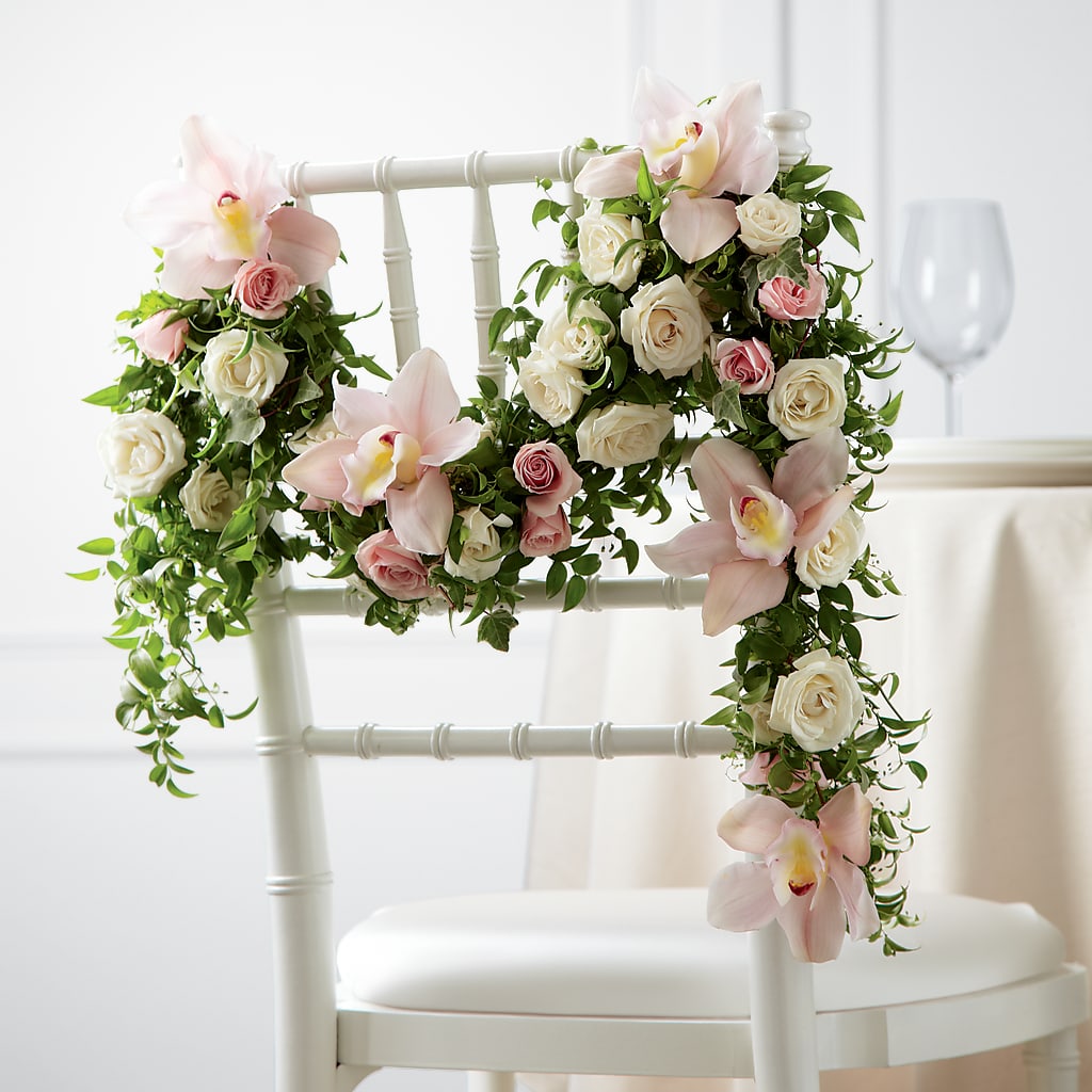 Orchid Rose Chair Décor – Joy Flowers, Hicksville NY