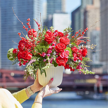 Big Red Bow Bouquet –  Joy Flowers, Hicksville NY