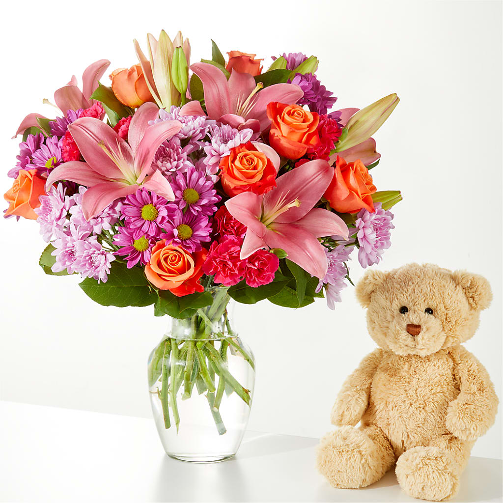 One and Only Bouquet and Bear Bundle –  Joy Flowers, Hicksville NY