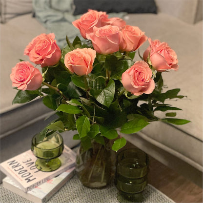 Long Stem Pink Rose Bouquet –  Joy Flowers, Hicksville NY