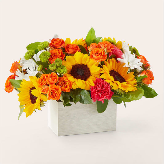 Sun-drenched Blooms Box Bouquet –  Joy Flowers, Hicksville NY