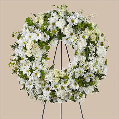 Faithful Wishes Wreath –  Joy Flowers, Hicksville NY