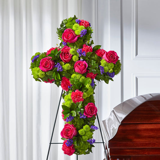 Tribute Rose Floral Cross –  Joy Flowers, Hicksville NY