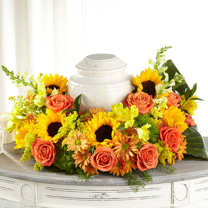 Faithful Sunflower Cremation Adornment –  Joy Flowers, Hicksville NY