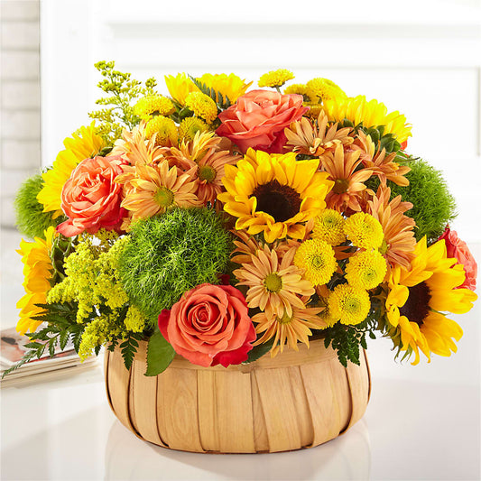 Harvest Sunflower Basket –  Joy Flowers, Hicksville NY