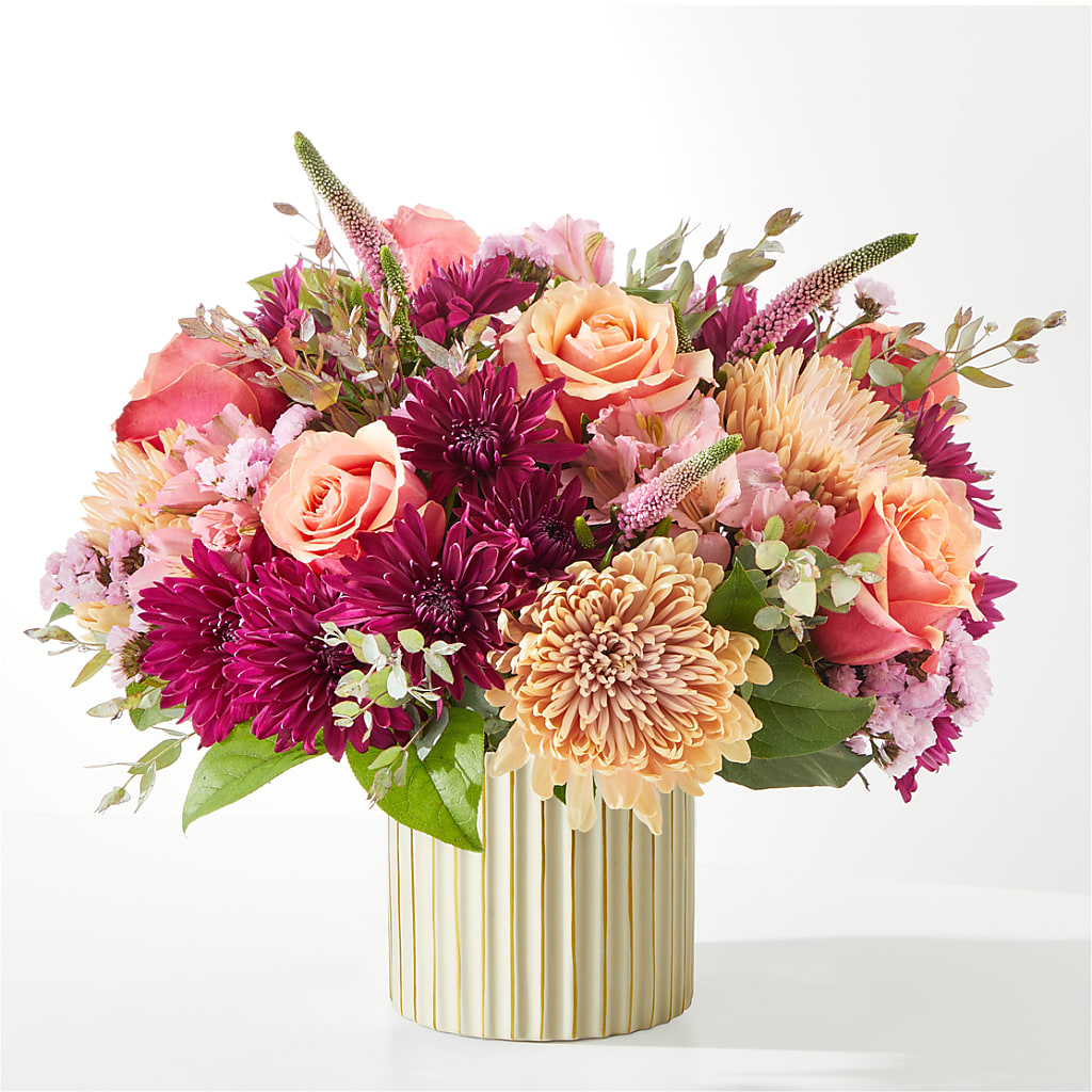 Berry Cobbler Bouquet with Ivory Vase –  Joy Flowers, Hicksville NY
