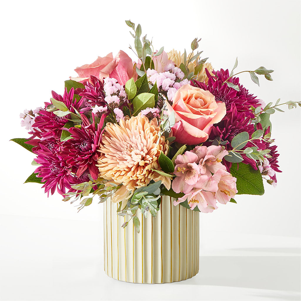 Berry Cobbler Bouquet with Ivory Vase –  Joy Flowers, Hicksville NY