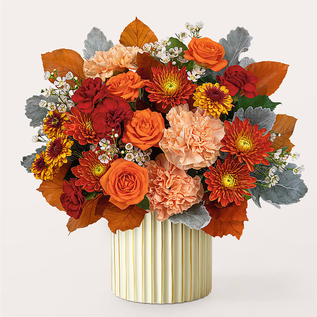 Merlot Bouquet with Ivory Vase –  Joy Flowers, Hicksville NY