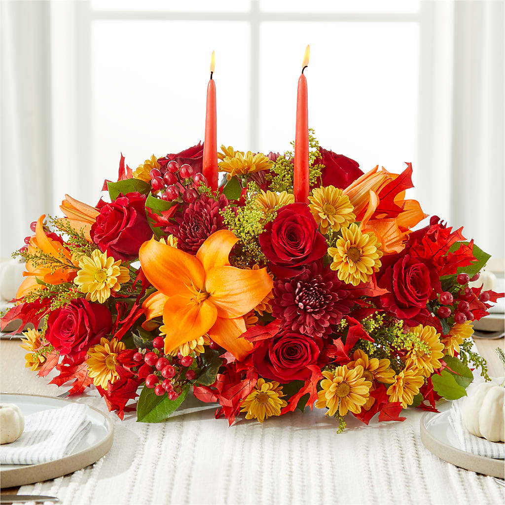 Autumn's Embrace Centerpiece –  Joy Flowers, Hicksville NY
