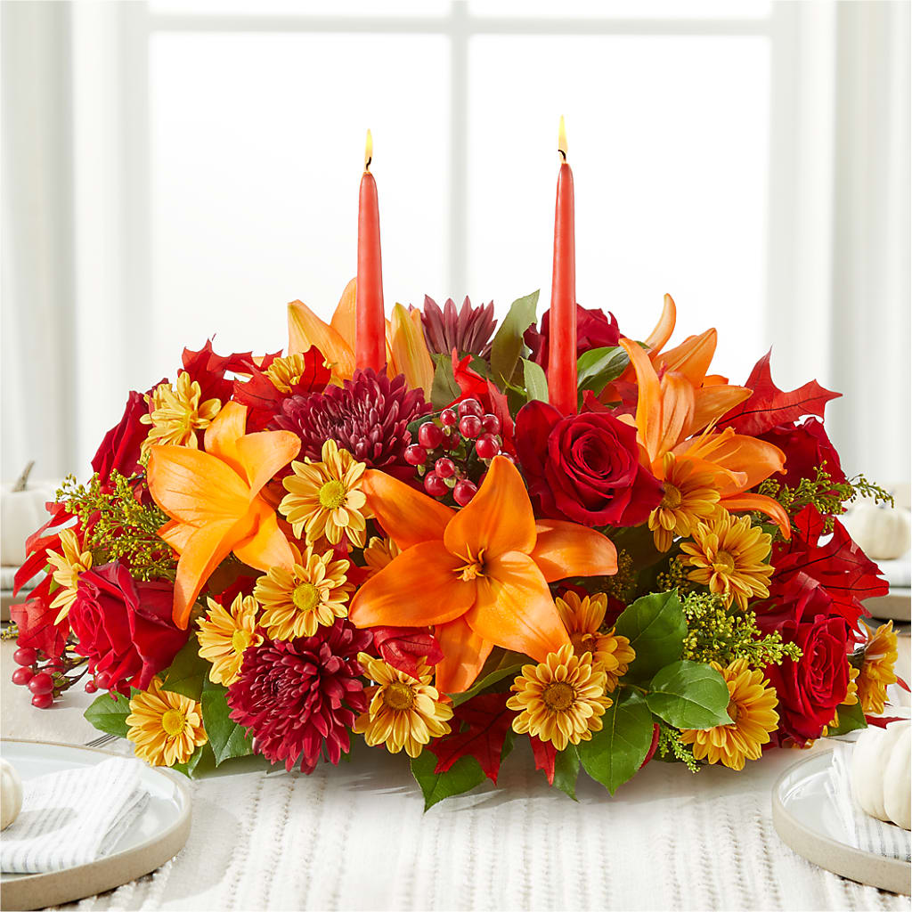 Autumn's Embrace Centerpiece –  Joy Flowers, Hicksville NY