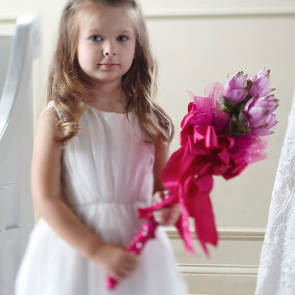 Sparkle Pink Flower Girl Bouquet –  Joy Flowers, Hicksville NY